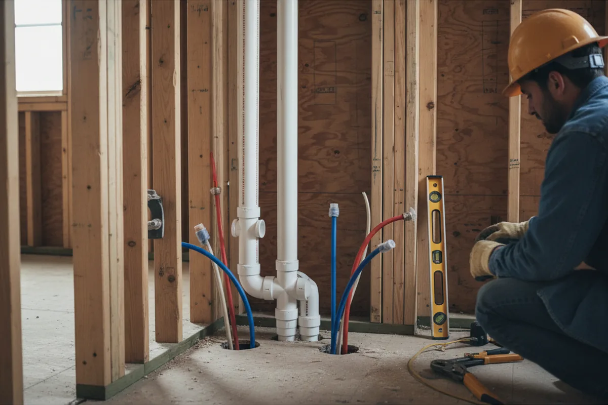 Drain and supply rough-in during Drain Cleaning in Kettle Falls
